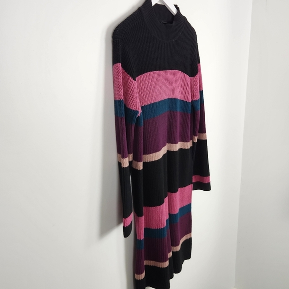 NWT TORRID Multi Stripe Women's Size 0 (12/L) Long Sleeve Knit Sweater Dress - Picture 4 of 13